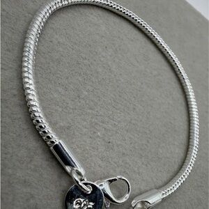 Sleek Silver Bracelet with Charm